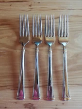 4 Mikasa GOLD HARMONY Dinner FORKS 18/10 Stainless Flatware 8 1/4"