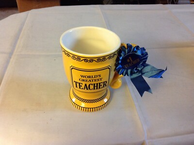 OUR NAME IS MUD TEACHER TROPHY MUG WITH RIBBON SET