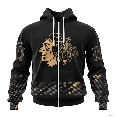 Chicago Blackhawks Personalized Military Appreciation Hoodie