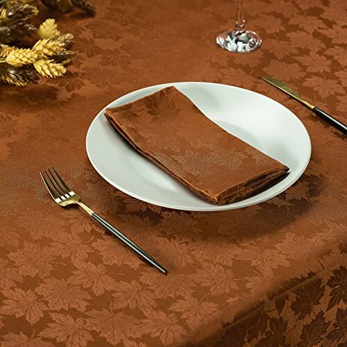 Thanksgiving Tablecloth Maple Leaf, Harvest, 102" x 60" (Rectangular) Rustic - Picture 4 of 7