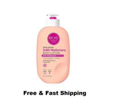 eos Shea Better Body Lotion for Dry Skin, Pink Champagne, 16 fl oz