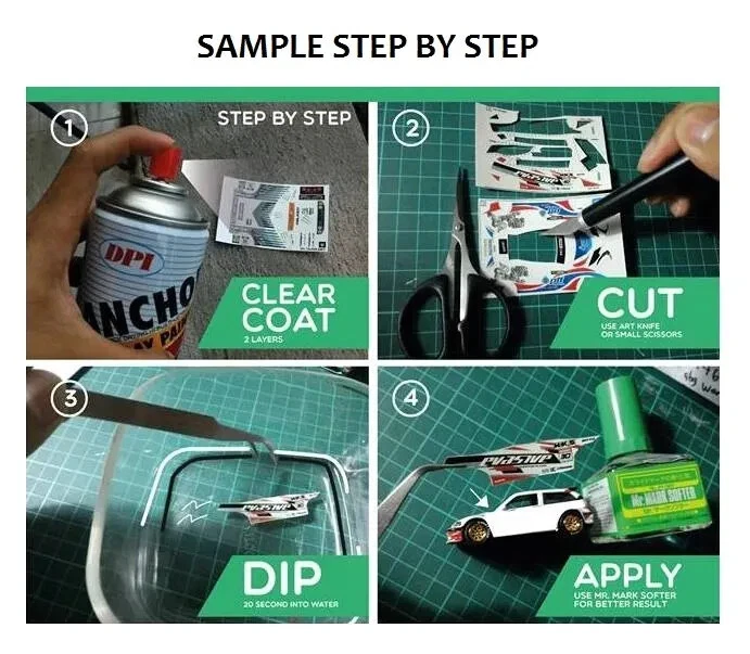 Decalques toboágua de toner branco WT298 CUSCO DRIFT para personalizado fundido 1:64 - Imagem 2 de 4