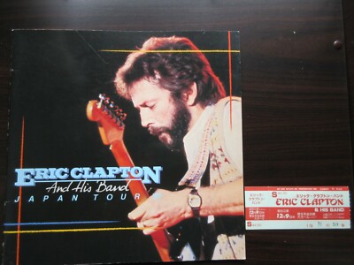 Eric Clapton 1981 Japan Tour Book w Unused Ticket , Concert