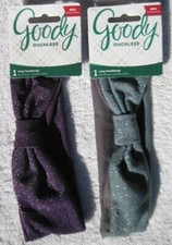 1 Goody Ouchless Comfort Cozy Head Wrap Soft Wide Fabric Band Bow Tinsel Sweater