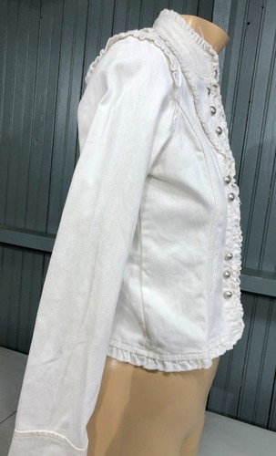 Star Jeans Cotton White Medium Ladies Short Fashion Jacket Blazer - Picture 7 of 12