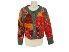 Joe Browns Size 14 Lucy Quilted Jacket Floral Cotton Cropped Patchwork