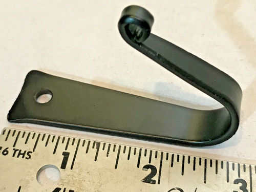 Wrought Iron Hand Worked Turned Wall Hook Hanger 3" T 1.5"W Rustic Antique Style - Picture 5 of 6