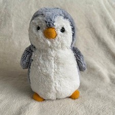 Aurora Pom Pom Grey Penguin 9 Plush Stuffed Animal Soft Christmas