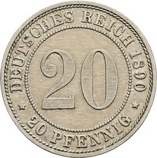 Deutsches Reich, 20 Pfennig, 1890 A