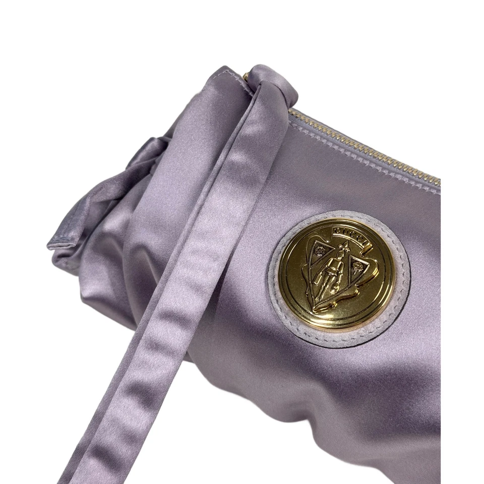 古驰复古丁香紫色缎面歇斯底里腕带手拿包 — 第 4/4 张图片