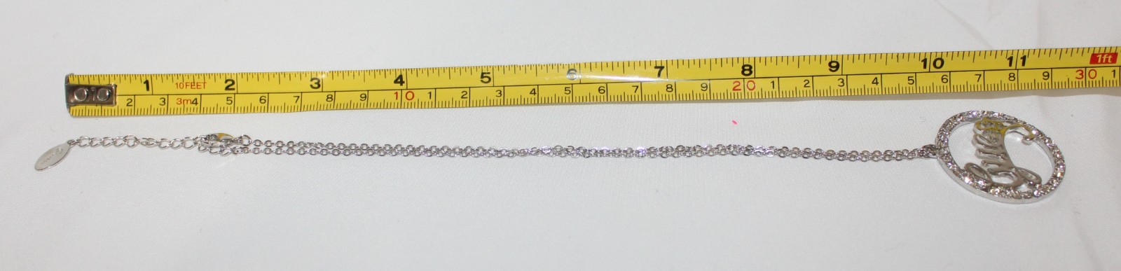 Estate Vintage Guess Silvertone Rhinestone Pendan… - image 6