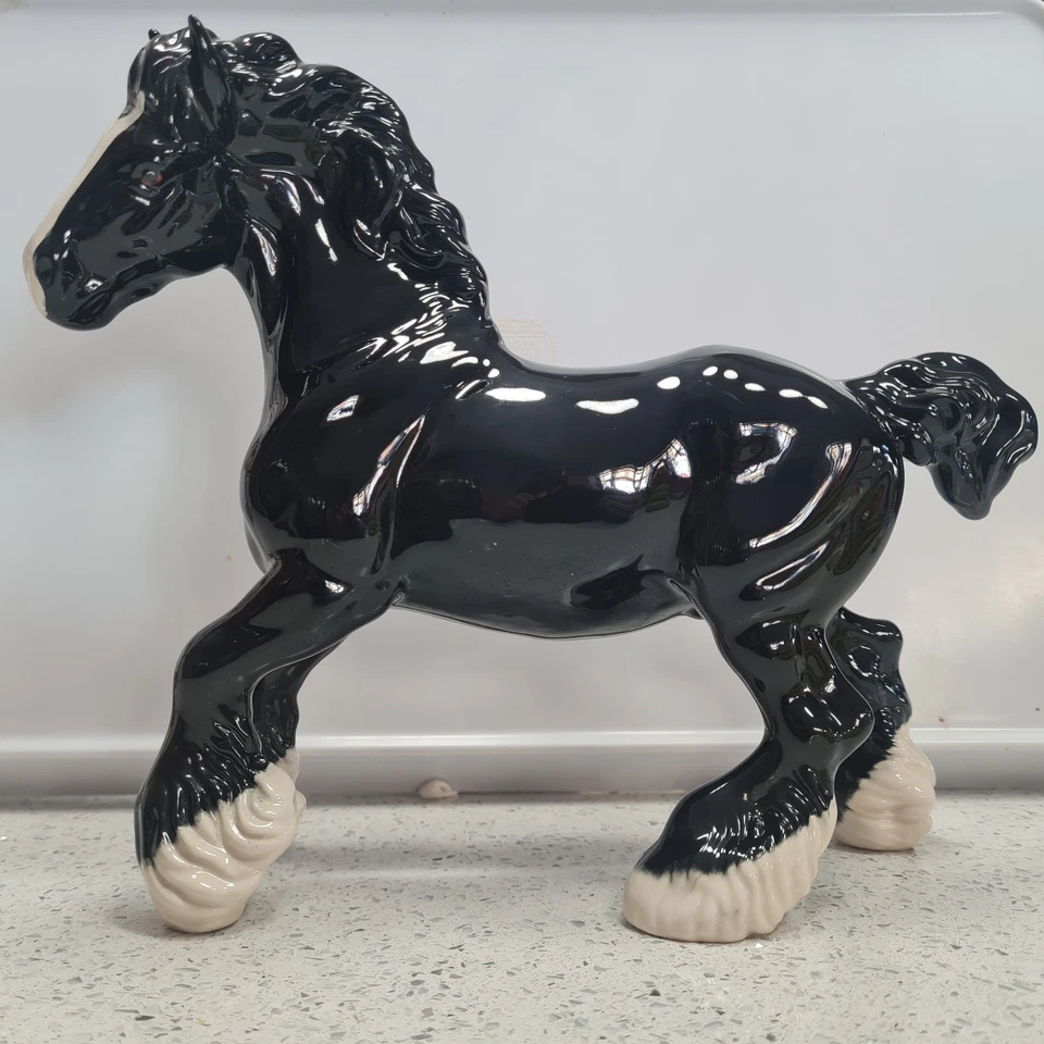 VINTAGE BESWICK BLACK CANTERING SHIRE HORSE-BCC SPECIAL LTD. EDITION OF 735 ONLY - Image 2 of 4