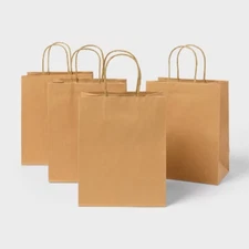25ct Multipack Gift Bags Kraft Natural - Spritz