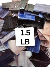Stained Glass Scraps Mosaic glass tile - 1.5 LB PURPLE TONE