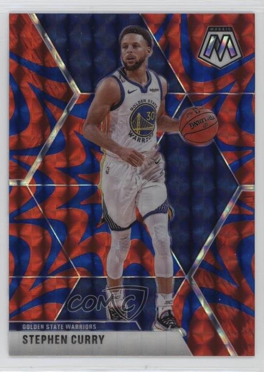 2019-20 Panini Mosaic Reactive Blue Prizm Stephen Curry #70 09br
