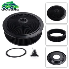 Black Deep Dish Performance Air Cleaner Kit, 14 x 4 Inch, Round Shape, Universal