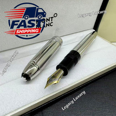 Meisterstück Solitaire Silver Barley With MONTBLANC Leather Pouch Fountain Pen