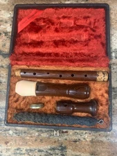Dushkin Recorder -Vintage Wooden Recorder Instrument made in USA NICE