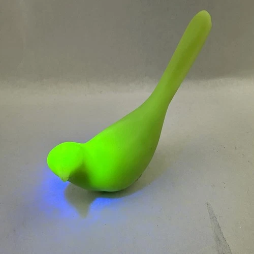 Vintage Fenton Dove Figurine~ Frosted Glass Long Tail Uranium Glows