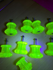 antique pressed glass boston  dresser set uranium glass canary yellow 8 empire