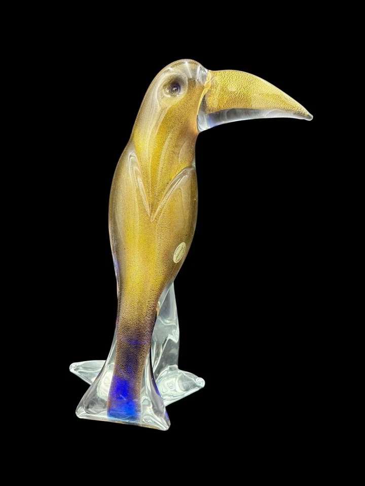 Escultura de tucán de cristal de Murano - Grande 13 1/2" vidrio artístico pájaro coleccionable Foto 4 de 4