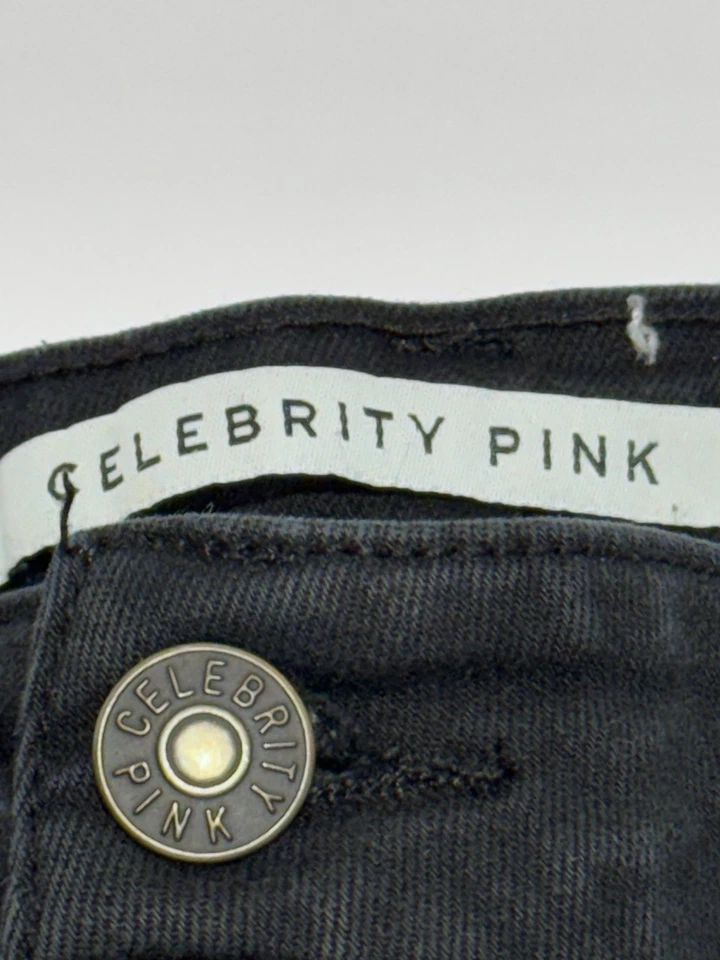 Знаменитости розовый шорты размер 7/28 женщин с манжетами эластичной темно стирка черный джинсовой ткани - Изображение 3 из 4