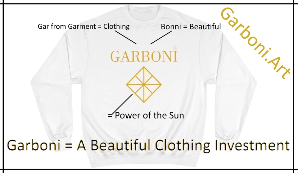 GOLD GARBONI GILDAN BOY'S Long Sleeve Sweatshirt BLACK/WHITE - Image 4 of 4