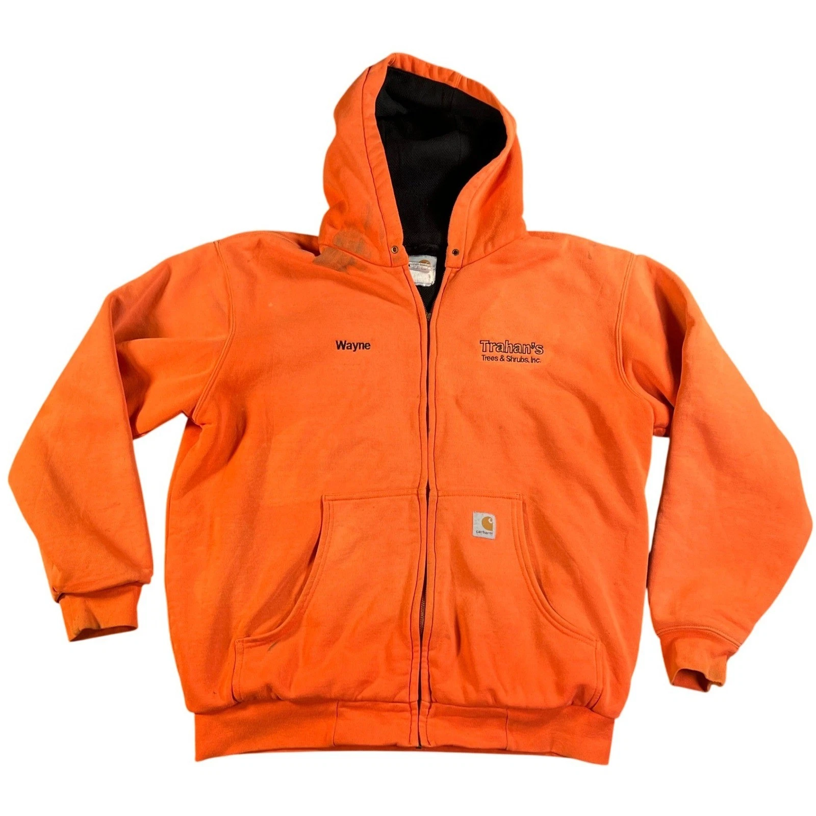 VTG Carhartt Full Zip Hoodie Men Large Orange Thermal Lined Embroidered Workwear
Opens in a new wind