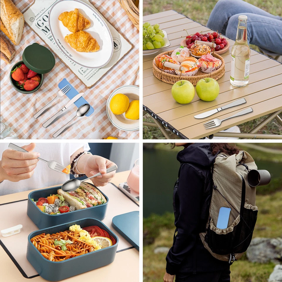 Besteckset Edelstahl mit Etui Besteck Set Reisebesteck To Go campingbesteck - Bild 3 von 4