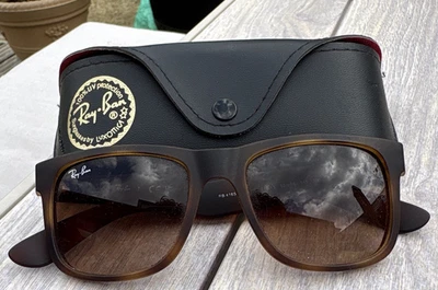 Ray-Ban Justin RB4165 Men's Sunglasses Brown Plastic Square Frame 145mm Tinted - Image 1 of 4