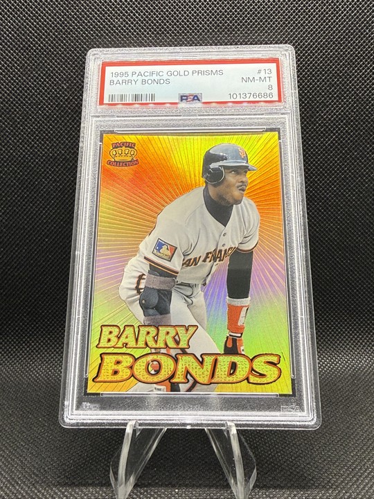 1995 Pacific Crown Collection - Gold Prisms Barry Bonds #13 PSA view 1