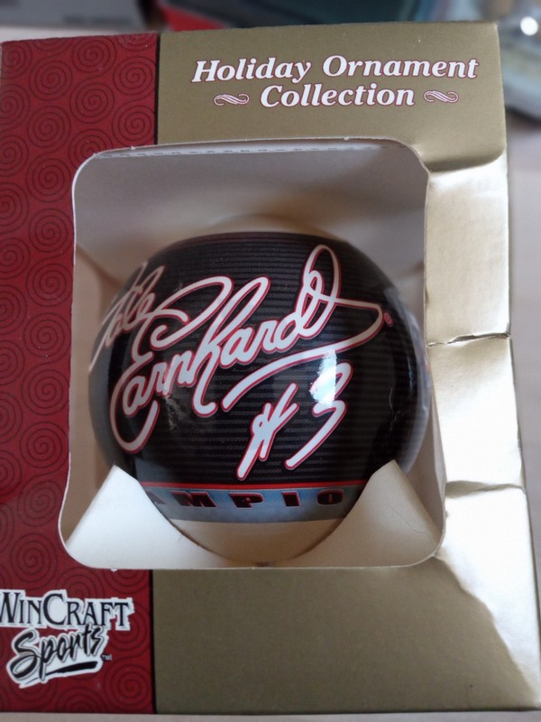 WinCraft Dale Earnhardt #3 NASCAR Glass Ball Hanging Ornament, 1998, Black