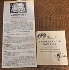 Vintage 1954 Monopoly Parker Brothers Board Game Rules Instructions Booklets