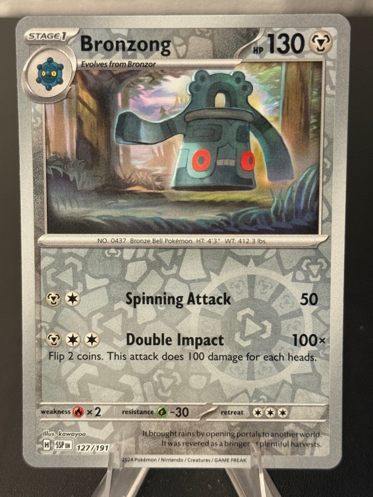 Bronzong Reverse Holofoil Common SV08: Surging Sparks 127/191 NM