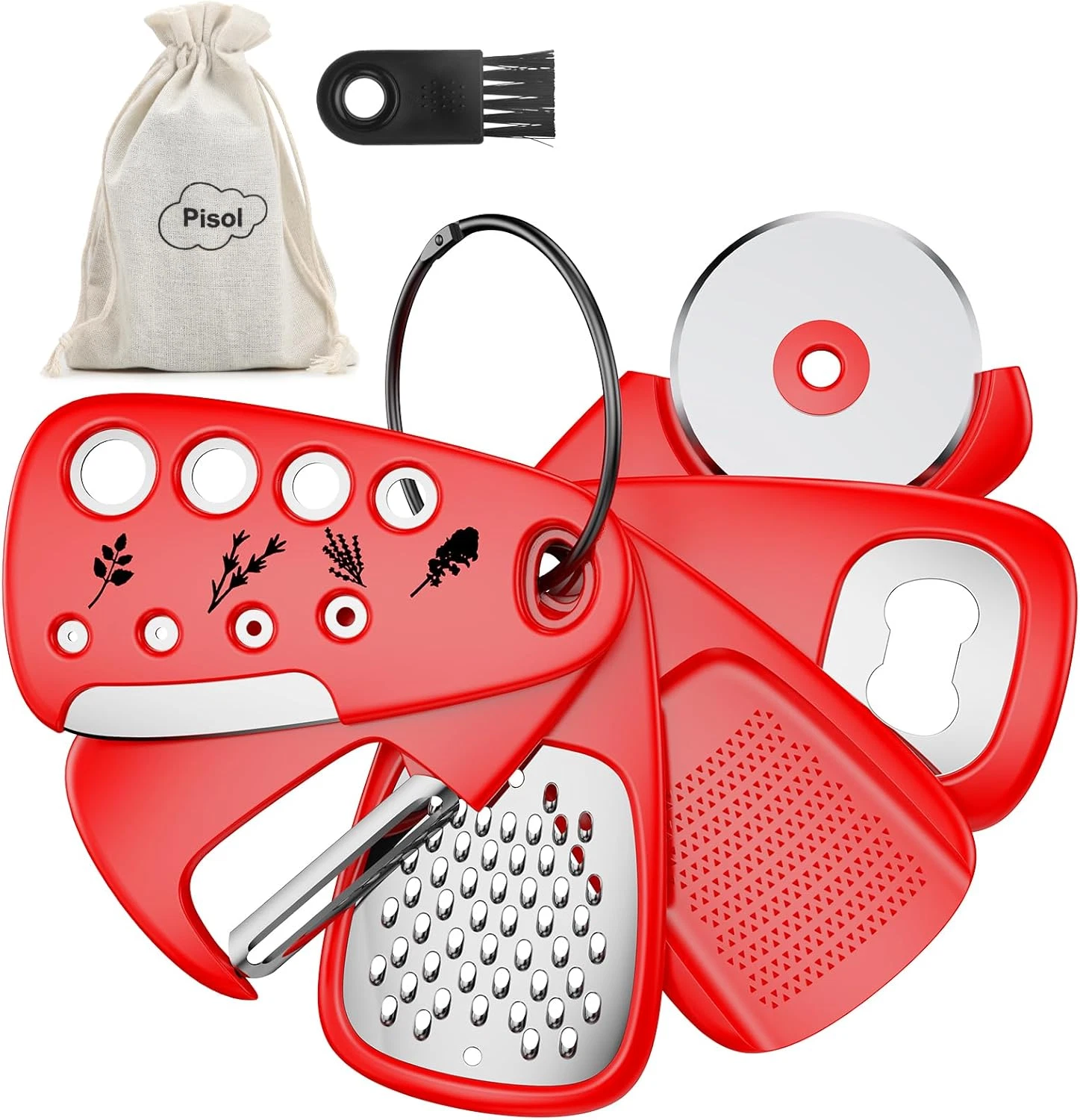 Kitchen Unique Gadgets Set 6 Pieces, Space Saving, Cheese Grater, Bottle Opener,
Opens in a new wind