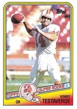 1988 Topps #352 Vinny Testaverde RC ROOKIE CARD BUCCANEERS. rookie card picture
