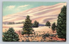 Great Sand Dunes Colorado Vintage Linen Postcard San Luis Valley C.T