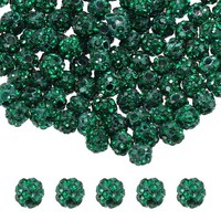 4Mm DunkelgrüNe Rhinestone Polymerperlen 100Stk FüR Diy Schmuck