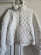 Lululemon White Scuba Oversized Quilted Half-Zip Pullover Jacket XS/S