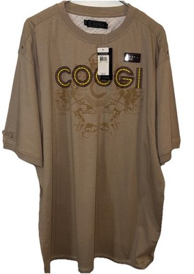 Coogi Embroidered Logo T-Shirt Beige XXL Vintage Streetwear