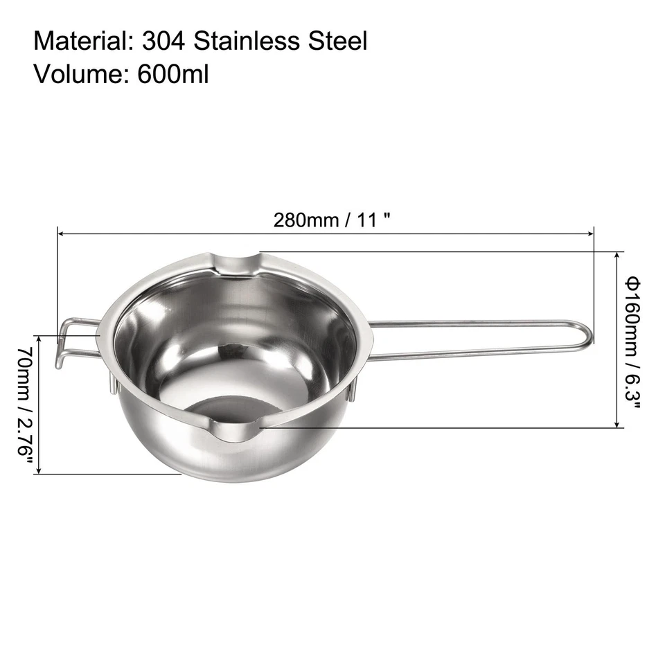 Double Boiler Pot 600ml 304 Stainless Steel for Candle Making - image 2 of 4