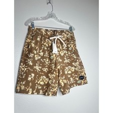 Prana Mens Metric E-Waist Short Retro Olive Digibloom Floral 2080361 Size M 8in