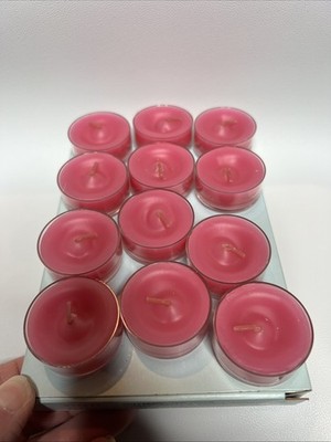 NIB Partylite Passion Fruit & Papaya Sorbet Tealights Candles 12 pieces PINK