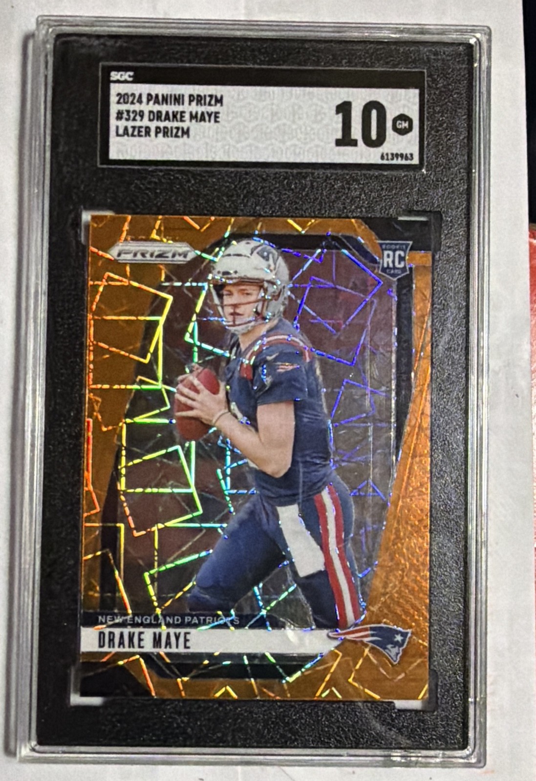 2024 Panini Prizm - Rookies Drake Maye #329 Lazer Prizm (RC)