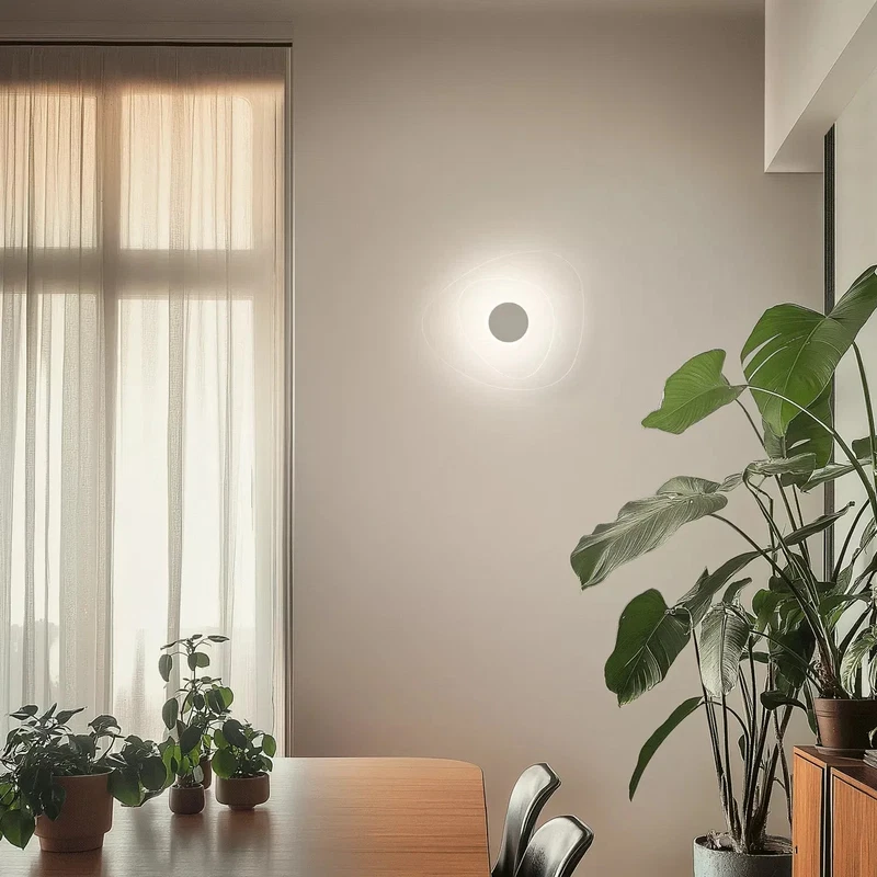 Lampada Soffitto Parete LINEA LIGHT JOINT Plafoniera Design Bianco Led 55 cm, fotografia 6 di 7