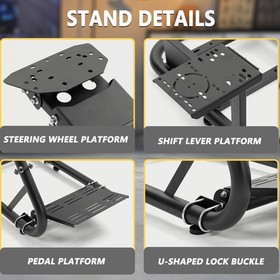 Marada Racing Simulator Cockpit Semi Open With Black Seat Fits For Logitech G920