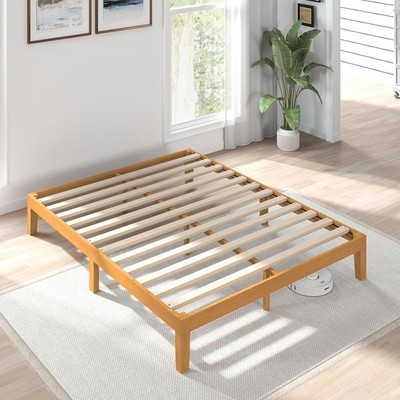 Solid Wood Bed Frame Wooden Platform Bed with Support Slats,Twin Full Queen King