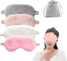 Ultra Soft Plush Sleep Mask 4 Pack, Cute Comfortable Eye Cover for Travel,