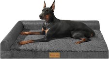 Orthopedic Large Dog Bed Washable Pet Sofa Bed 36X24 Dark Grey  2-Sided