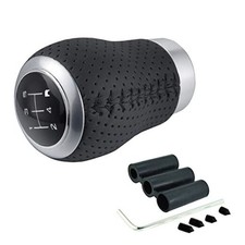 5 Speed Gear Shift Knob, Manual Shifter Head Leather Car Gear Lever Stick